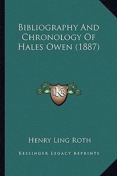 portada bibliography and chronology of hales owen (1887)