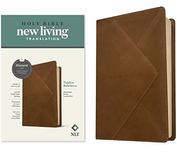 portada Holy Bible: New Living Translation, Messenger Brown, Leatherlike, Thinline Reference, Filament Enabled (en Inglés)