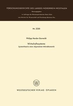 portada Wirtschaftssysteme: Systemtheorie Einer Allgemeinen Mikroökonomik (in German)