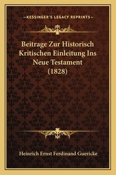 portada Beitrage Zur Historisch Kritischen Einleitung Ins Neue Testament (1828) (en Alemán)