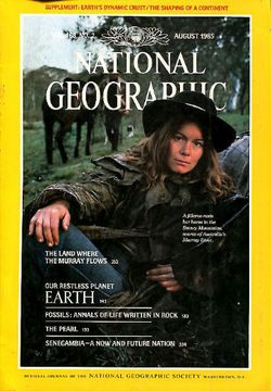 portada National Geographic. Vol 168, Nº 2. August 1985. Planet Earth. Fossils. Pearls. Senegambia. Murray River