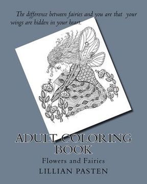 portada Adult Coloring Book: Flowers and Fairies (en Inglés)
