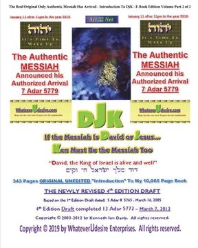 portada If the Messiah is David or Jesus - ken Must be the Messiah Too! The "Introduction to Djk" - Volume Edition Part 2 of 2 (in English)