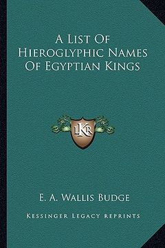 portada a list of hieroglyphic names of egyptian kings