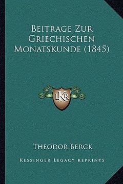 portada Beitrage Zur Griechischen Monatskunde (1845) (in German)