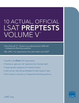 portada 10 Actual, Official LSAT PrepTests Volume V: PrepTests 62 through 71 (Lsat Series) (en Inglés)