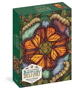 portada Illustrated Bestiary Puzzle: Monarch Butterfly (750 Pieces) (Wild Wisdom) (en Inglés)
