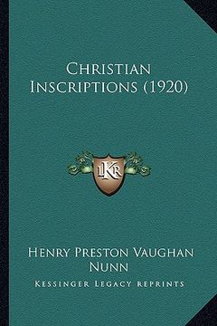 portada christian inscriptions (1920) (en Inglés)