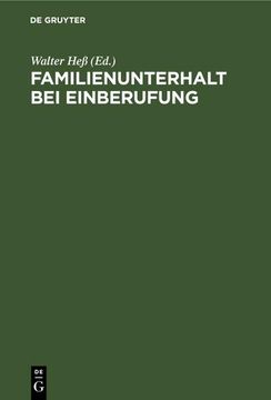 portada Familienunterhalt bei Einberufung (en Alemán)