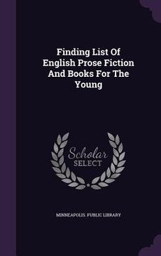 portada Finding List Of English Prose Fiction And Books For The Young (en Inglés)
