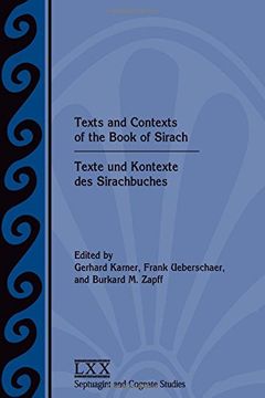 portada Texts and Contexts of the Book of Sirach / Texte und Kontexte des Sirachbuches (Septuagint and Cognate Studies 66) (English and German Edition)