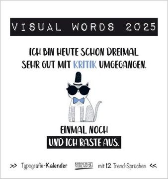portada Visual Words Colour 2025: Aufstellbarer Typo-Art Postkartenkalender. Jeden Monat ein Neuer Spruch. Hochwertiger Tischkalender. Mit 12 Postkarten.