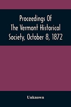 portada Proceedings of the Vermont Historical Society, October 8, 1872 