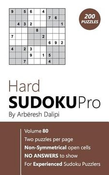 portada Hard Sudoku Pro: Book for Experienced Puzzlers (200 puzzles) Vol. 80 (en Inglés)