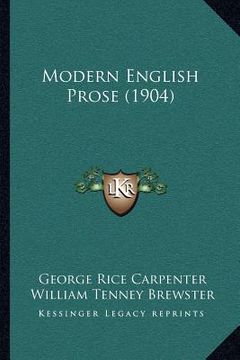 portada modern english prose (1904) (en Inglés)