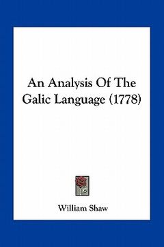 portada an analysis of the galic language (1778) (en Inglés)