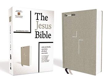 portada The Jesus Bible, niv Edition, Cloth Over Board, Gray Linen, Comfort Print (in English)