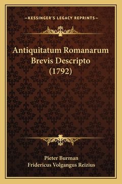 portada Antiquitatum Romanarum Brevis Descripto (1792) (in Latin)