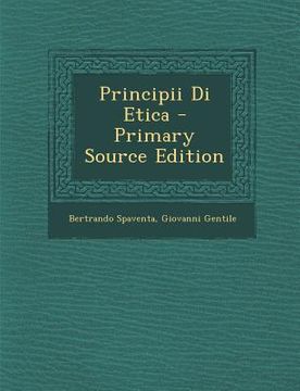 portada Principii Di Etica (en Italiano)