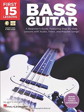 portada First 15 Lessons - Bass Guitar Guitare +Enregistrements Online