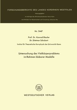 portada Untersuchung des Vielkörperproblems im Rahmen lösbarer Modelle (en Alemán)