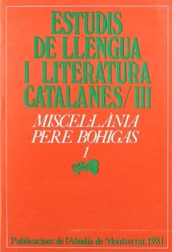 portada Miscel·Lània Pere Bohigas, 1 (en Catalá)
