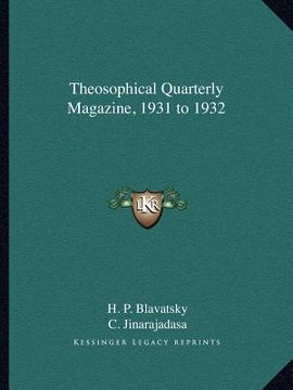 portada theosophical quarterly magazine, 1931 to 1932 (en Inglés)