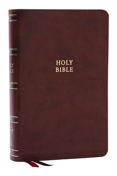 portada Nkjv, Single-Column Reference Bible, Verse-By-Verse, Brown Leathersoft, red Letter, Comfort Print (in English)