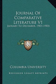 portada journal of comparative literature v1: january to december, 1903 (1903) (en Inglés)