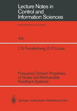 portada frequency domain properties of scalar and multivariable feedback systems