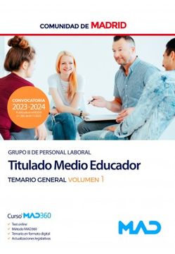 portada Titulado Medio Educador (Grupo Ii). Comunidad Autonoma de Madrid