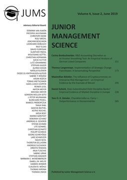 portada Junior Management Science, Volume 4, Issue 2, June 2019 (en Alemán)