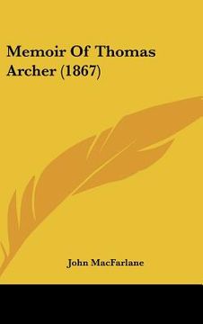 portada memoir of thomas archer (1867) (en Inglés)