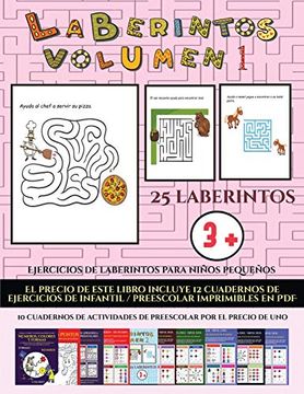 portada Ejercicios de Laberintos Para Niños Pequeños (Laberintos - Volumen 1): (25 Fichas Imprimibles con Laberintos a Todo Color Para Niños de Preescolar (in Spanish)
