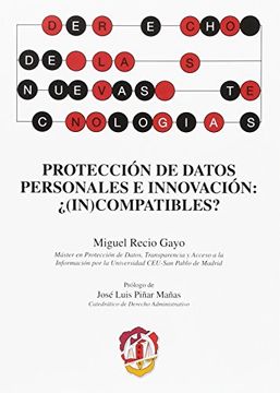 portada Protección de datos personales e innovación: ¿(in)compatibles? (in Spanish)