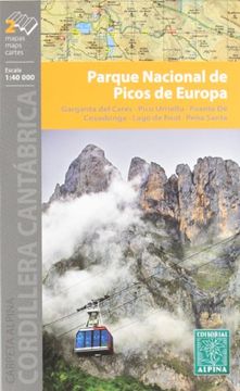 portada Parque Naciobal de Picos de Europa, mapa excursionista. Escala 1:40.000. Español, Français, English. Alpina Editorial.