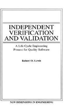 portada independent verification and validation: a life cycle engineering process for quality software (en Inglés)