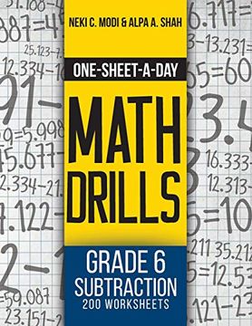 portada One-Sheet-A-Day Math Drills: Grade 6 Subtraction - 200 Worksheets (Book 18 of 24) 
