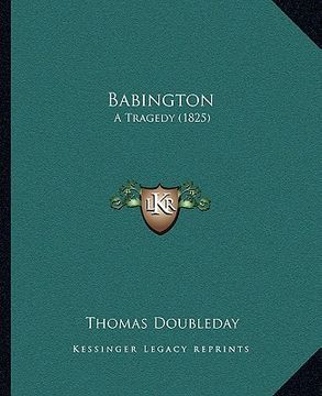 portada babington: a tragedy (1825)