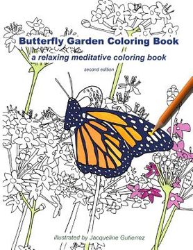portada Butterfly Garden Coloring Book: a relaxing meditative coloring book (in English)