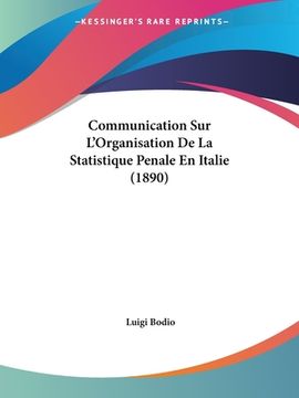 portada Communication Sur L'Organisation De La Statistique Penale En Italie (1890) (en Italiano)