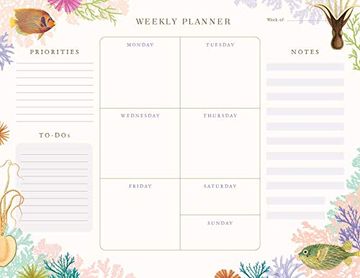 portada Art of Nature: Under the sea Weekly Planner Notepad: (Undated Weekly Planner, Cute Stationery Gift, Gift for Girls) (en Inglés)