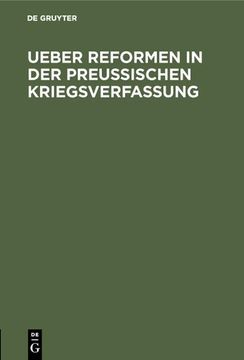 portada Ueber Reformen in der Preußischen Kriegsverfassung (in German)