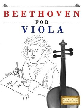 portada Beethoven for Viola: 10 Easy Themes for Viola Beginner Book (en Inglés)