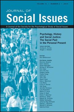 portada Psychology, History and Social Justice: The Social Past in the Personal Present