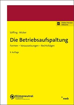 portada Die Betriebsaufspaltung Formen, Voraussetzungen, Rechtsfolgen. (en Alemán)