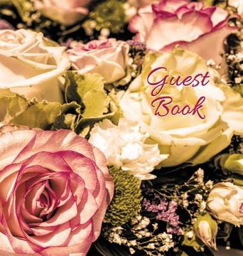 portada Wedding Guest Book (Hardcover) for Wedding Ceremonies, Anniversaries, Special Events & Functions, Commemorations, Parties. Blank Pages - no Lines. 32. Book Floral Motif in Corner of Each Page. 