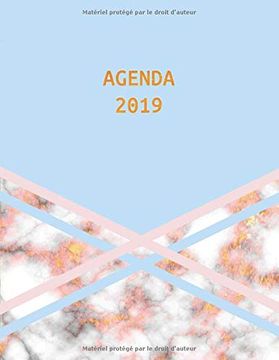 portada Agenda 2019: Élégant et Pratique | Marbre or Rose Bleu | Agenda Organiseur Pour ton Quotidien | 52 Semaines | Janvier à Décembre 2019 (Agenda Semainier) 