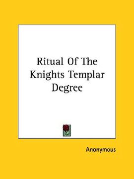 portada ritual of the knights templar degree (en Inglés)
