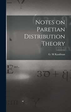 portada Notes on Paretian Distribution Theory (en Inglés)